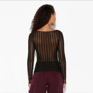 Wild Fable NWT boat neck long sleeve lace Henley shirt
